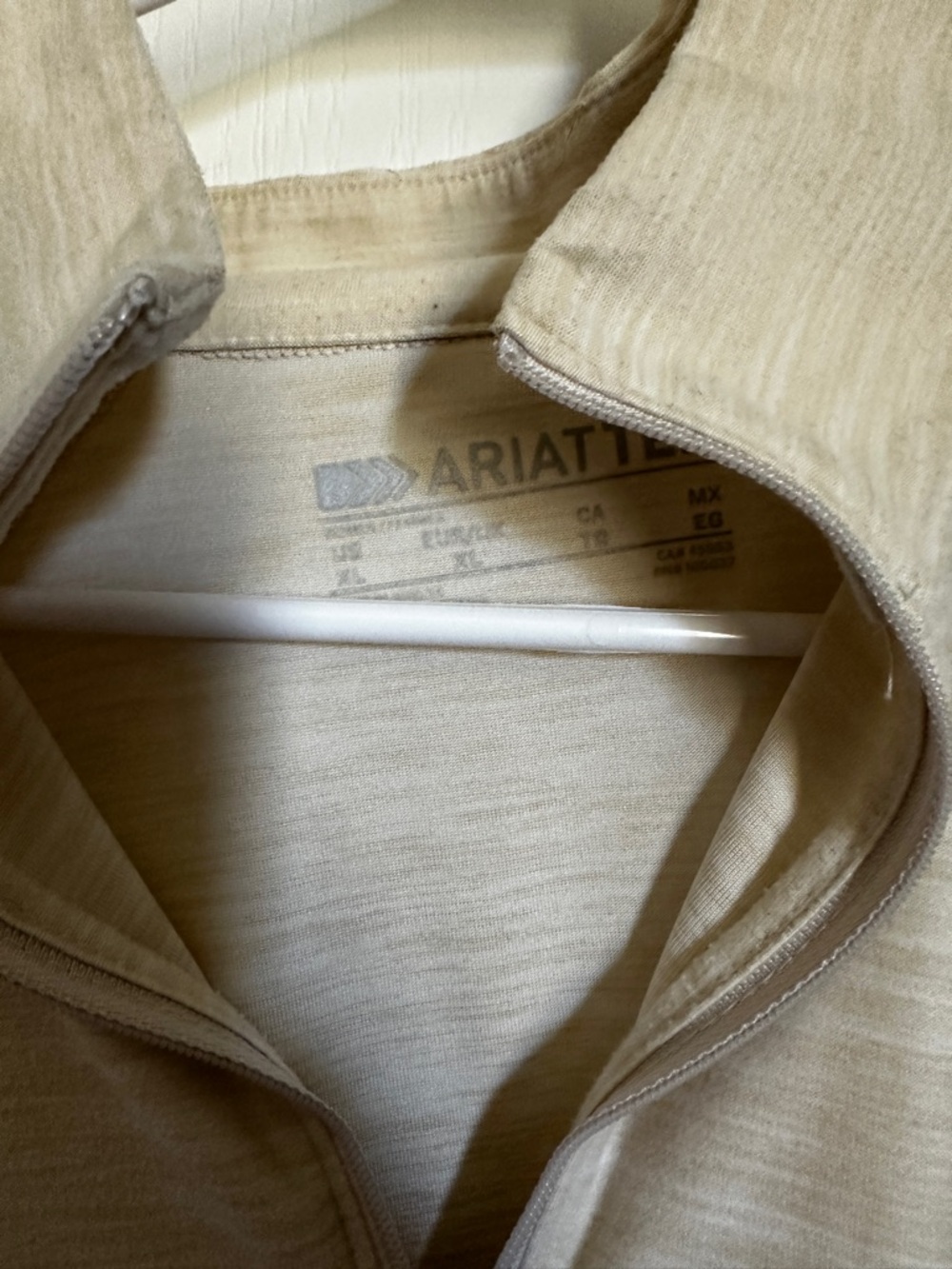 Ariat Beige Quarter-Zip Pullover - Picture 2 of 2